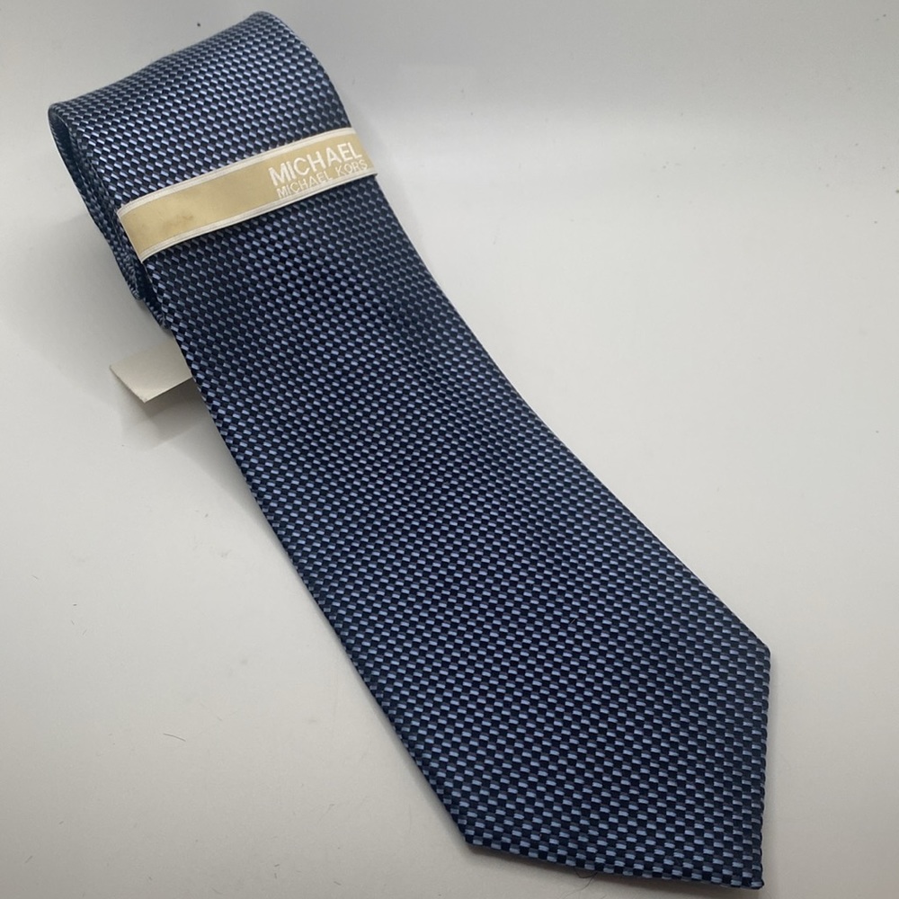 Michael Kors blue and white Santorini Silk Tie NWT